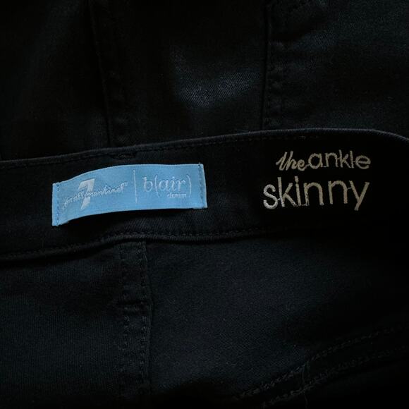 7 For All Mankind B(Air) Ankle Skinny Jeans in Coated Black Size 31 - Picture 12 of 14